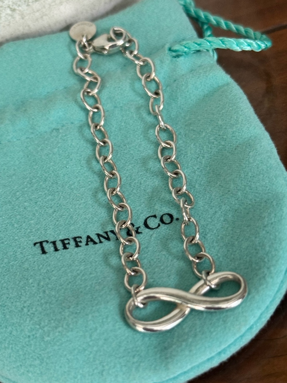 Authentic Tiffany & Co. Sterling Silver Infinity Bracelet - Picture 7 of 10